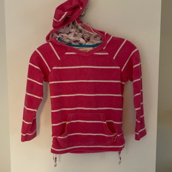 Billabong Other - BILLIE GURLS BY BILLABONG pink white stripe grey cloth hoodie sweater top S